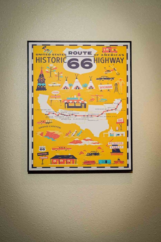 route 66 historic poster lodging at blackstone hotsprings