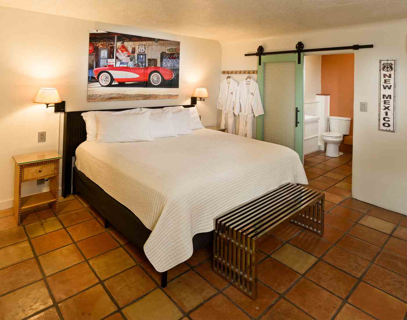 route 66 king bed lodging at blackstone hotsprings