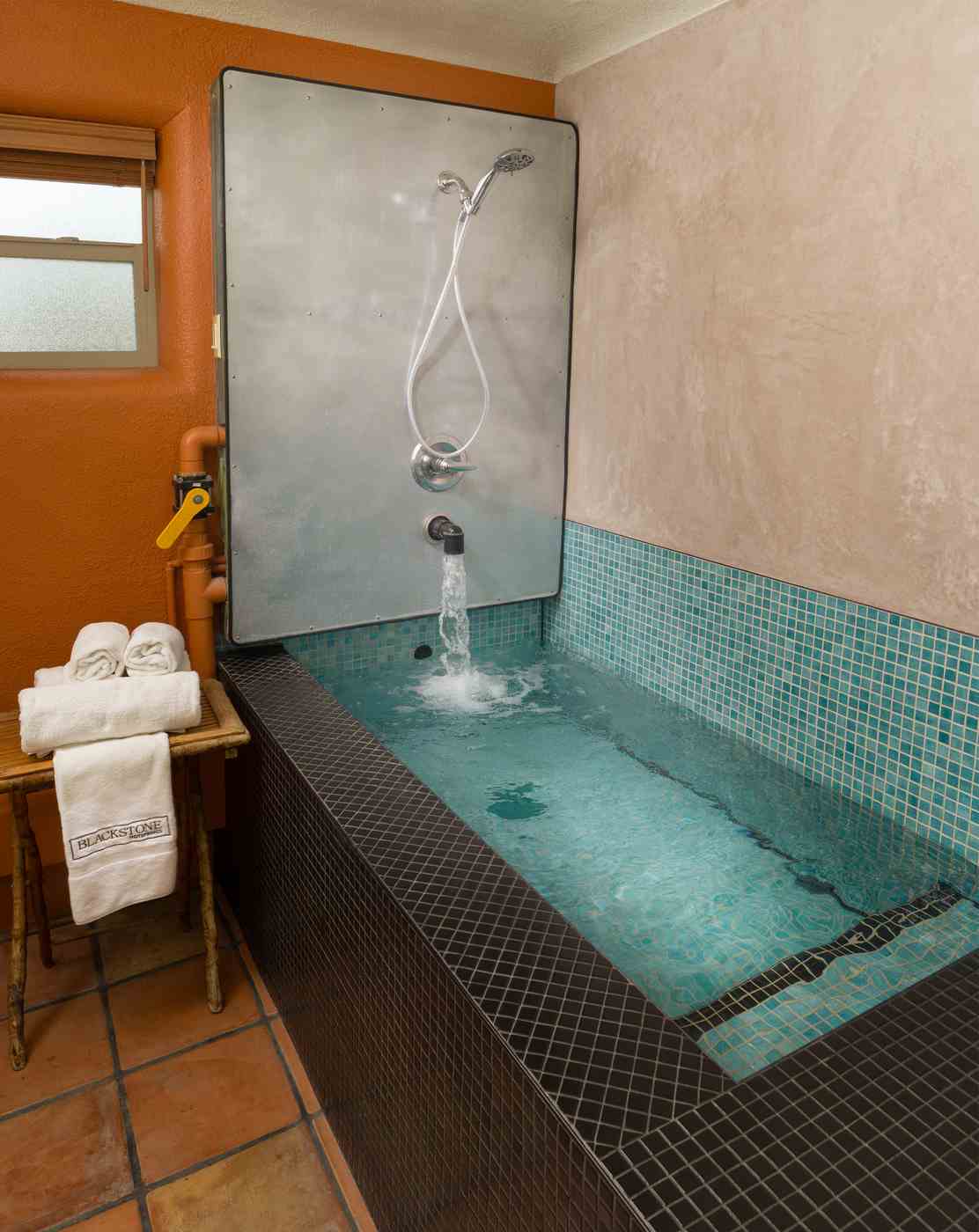 route 66 private inroom hot spring bath at blackstone hotsprings